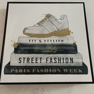 Fashion Canvas Wall Art with Gold Accents